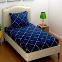 Just Muralidhar & Sons Super Soft Glace Cotton Geometric Single Bedsheet with One Pillow Cover (60 x 90 Inches, Multicolour)...
