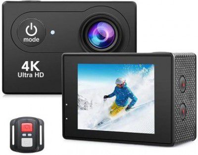 JUSTPROTEX ?Action Camera Action Camera 4K 60FPS with EIS, 170 Angle Wide Camera 30m Waterproof Camera Sports and Action Camera  (Black, 20 MP)