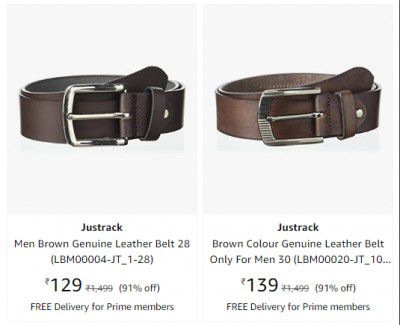 justrack Mens Leather belt up to 90% Off