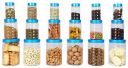 JUTERI Storage Pet Container Gift Set for Kitchen (300 ml , 500 ml , 1200 ml ) (Blue, Pack Of 18)...
