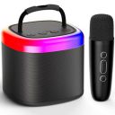 JYX Dual Speaker Stereo Karaoke Speaker, Mini Bluetooth 5.0 Speaker Wireless Mic, 8Hrs Battery, 2 Sound Modes, 5 Voice Effects...