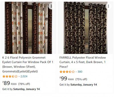 K 2 6 Curtain For Window starting @ ₹89/-