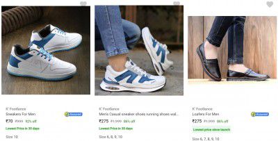 Loot | K Footlance Men’s Casual Shoes from ₹70