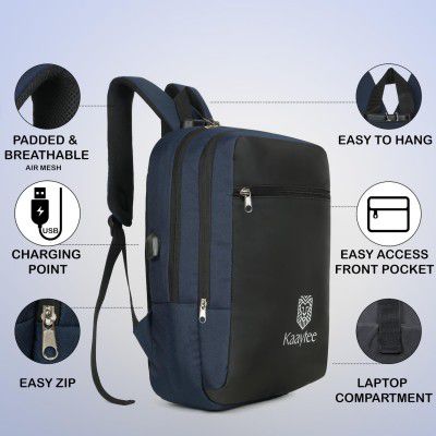 Kaaytee Anti Theft Number Lock Backpack Bag with 15.6 Inch Laptop Compartment, USB Charging Port & Organizer Pocket for Men Women Boys Girls- (Blue)