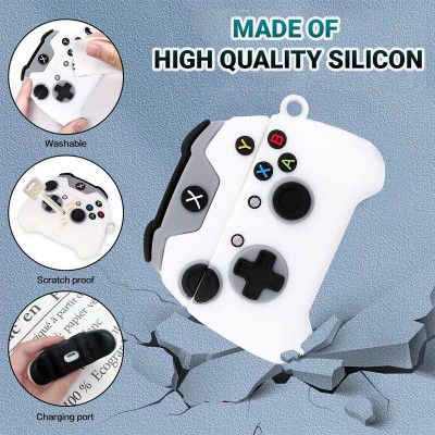 KACA Silicone Soft Case Cover with Keychain Shockproof Flexible Full Body Protective Skin Cover for AirPods 1 & 2 (Gaming Remote)
