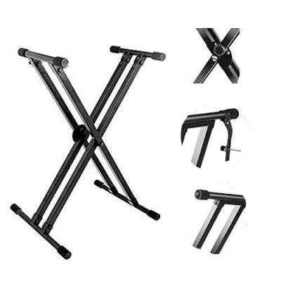Kadence Heavy-Duty, Double-X, Adjustable Piano Keyboard Stand with Locking Straps (NK13-3kg Dual Braced)