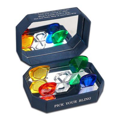 Kadence JPICKS Bling Guitar Picks | 5 Picks with Beveled Edges & Faceted Grip 