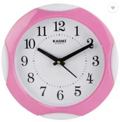 Kadio Analog 20 cm X 20 cm Wall Clock (Pink, Glass, Standard)