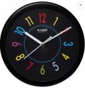 Kadio Analog 24.5 cm. X 24.5 cm. Wall Clock (Black, with Glass, Standard)...