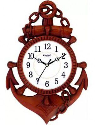 Kadio Analog 39 cm X 26 cm Wall Clock (Red)