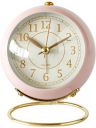 Kadio Small Table Clocks, Classic Non-Ticking Tabletop Alarm Clock (Pink)...