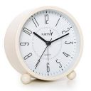 Kadio Super Silent 5 Colors Alarm Clock,Beep Wake Round Alarm Clock (Creamy White) Analog, Metal...
