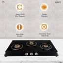 Kaff 3 Burner Cooktop (Black, KC 71 3B SBJ)...