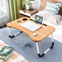 KAIZONE Multipurpose Foldable with Cup Holder, Study (Finish Color - Brown, Pre Assembled)...