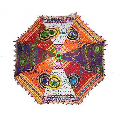 Kaku Fancy Dresses Embroidered Fabric Umbrella for Decoration