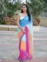KALINI Colourblocked Poly Georgette Saree...