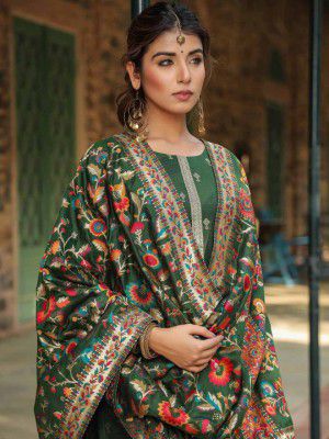 KALINI Ethnic Motifs Woven Design Kurta With Trouser & Dupatta