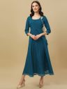 KALINICut-Out A-Line Ethnic Midi Dress...