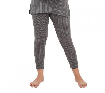 Kallos Lingerie Women Warm Flame FF149 Thermal Soft Legging Tights Stocking Ankle Length Leggings (Grey)