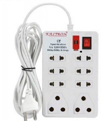 Kaltron Kal8Socket 8 Socket Extension Boards (White, 2.5 m)