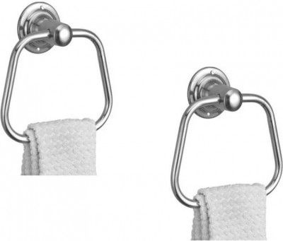KAMAL Stainless Steel Towel Ring Triangular (Set of 2) 6 inch 1 Bar Towel Rod (Stainless Steel Pack of 2)