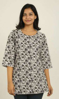 kamar fashion Women Printed Cape Top Kurta (Brown)
