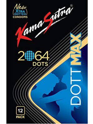 KamaSutra DottMax Condoms for Men, 2064 raised dots, 12 Count