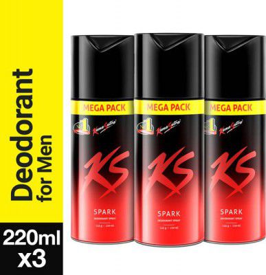 Kamasutra Spark Super Save Pack Body Spray - For Men  (660 ml, Pack of 3)