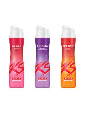 KamaSutra Women Set Of 3 Deodorant Spray - Desire + Enigma + Sparkle - 150ml Each