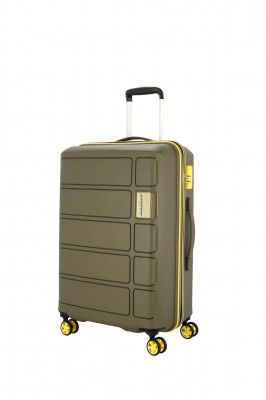 Kamiliant American Tourister Harrier Zing 78 Cms Large Check-in (Pp) Hard Sided 8 Wheels Spinner Luggage/Suitcase/Trolley Bag (Military Olive) (Double Wheel), Medium