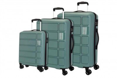 Kamiliant by American Tourister 3 Pc Harrier Edge 8W Set 56 Cm, 68 Cm & 78 Cm - Small, Medium & Large Trolley Bag Set (Slate Grey)