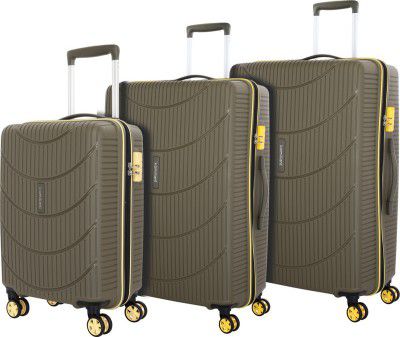 Kamiliant by American Tourister Hard Body Set of 3 Luggage 8 Wheels - PERSIST POP - Green