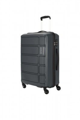 Kamiliant by American Tourister Harrier 56 Cms Small Cabin Polypropylene (PP) Hard Sided 4 Wheeler Spinner Wheels Luggage (Grey)