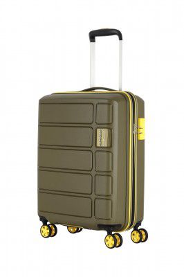 Kamiliant by American Tourister Harrier Zing 56 cms Small Cabin (PP) Hard Sided 8 Wheels Spinner Luggage/Suitcase/Trolley Bag (Military Olive) (Double Wheel)