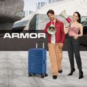 KAMILIANT Small Cabin Suitcase (55 cm) 8 Wheels - ARMOR - Blue...
