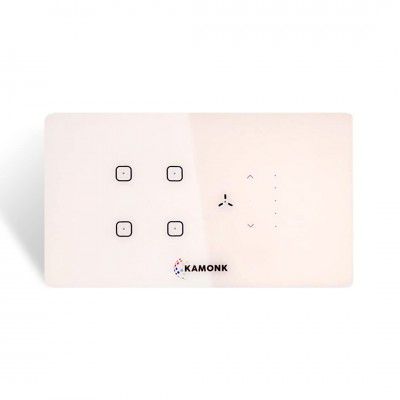 Kamonk 4 Module Custom Plate: (4 Gang x 1 unit) + (Fan Regulator x 1 unit)