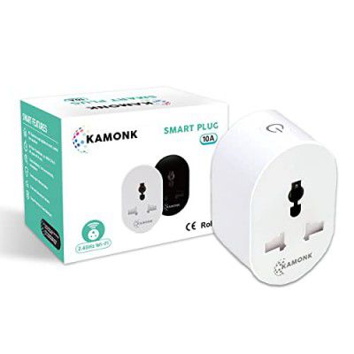 Kamonk Smart Plug 10A, Wi-Fi Enabled, Energy Monitoring, for Low Power Appliances (White)