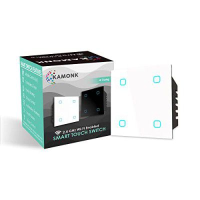 KAMONK Smart Touch Switch 4 Gang, Wi-Fi Enabled (White)