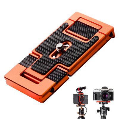 K&F Concept Aluminum Alloy Quick Release Plate with 1/4 Inch Screw for Camera, Cage, Cellphone etc ?Orange?