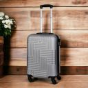 Kandel London Small Cabin Suitcase (57 cm) Hard Sided ABS and PC 4 Wheel Spinner, Expandable Bag with Combi Lock (ZX-745837) - Silver...