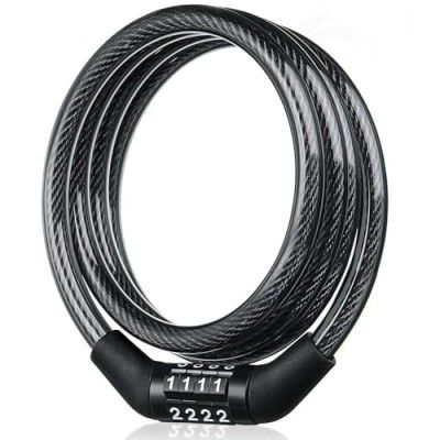 Kandid 4-Digit Combination Cable Lock- Portable Bike/Bicycle Helmet Lock Mountain Bike Lock Chain Locks Heavy Duty Security Number Lock for TVS Apache, Bajaj Pulsar, Hero Splendor HF Deluxe TVS Raider