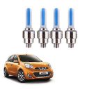 Kandid 4 Pcs - Blue Led Flash Tyre Wheel Valve Cap Light Safety Light with Built-in Motion Sensor Led for Nissan Micra...