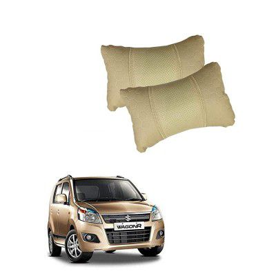 Kandid Beige Shoolin Car Neck Rest Cushion for Maruti Suzuki Wagonr (Set of 2)
