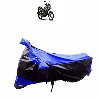 Kandid Blue & Black Polyester Two Wheeler Cover_21