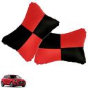Kandid Car Neck Rest Check Design Red Pillow/Cushion (Set of 2) for Swift_PR354...