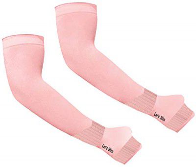 Kandid Pink Uv Sunblock protection with thumb hole Arm sleeves Driving, Cycling, Tennis, Cricket, Football, Golf, Outdoor, Gym, Riding, Sun Protection Cooling Arm Sleeves for Men