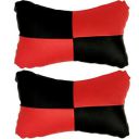 Kandid Red Neck Rest Soft Cushion in Leatherette Material Check Design for Compatible with All Cars...