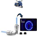 Kandid Tyre Led Bike Headlight/Magic Light/Spot Light for Mahindra Gusto_(Pack of 2_Blue)...
