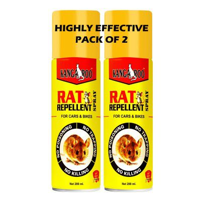 Kangaroo® Rat Repellent Spray For Car and Bike 2X Advance Rat Protection (200 ml Each Pack of 2)