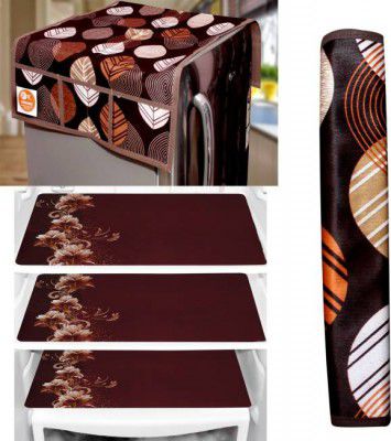 Kanushi Industries Refrigerator Cover (Width: 54 cm, Brown)